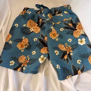 Laguna original swim trunks with flowers elastic waist
